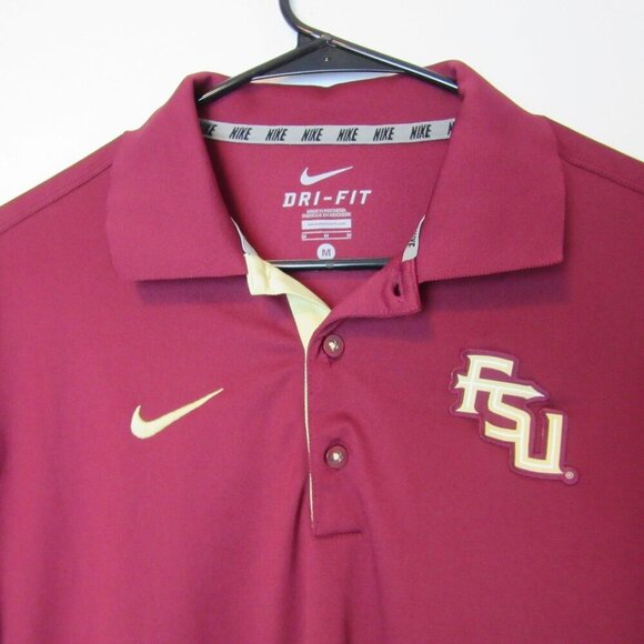 Nike Florida State University Polo Collared Shirt Dri-Fit FSU Med Short Sleeve - Picture 3 of 6